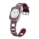 For Apple Watch Series 9 45mm Donut Hollow Silicone Watch Band(Smoke Purple Wine Red) - 1