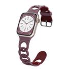 For Apple Watch Series 9 41mm Donut Hollow Silicone Watch Band(Smoke Purple Wine Red) - 1