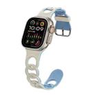 For Apple Watch Ultra 49mm Donut Hollow Silicone Watch Band(White Fog Blue) - 1