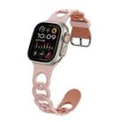 For Apple Watch Ultra 49mm Donut Hollow Silicone Watch Band(Pink Rose Grey) - 1