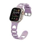 For Apple Watch Ultra 49mm Donut Hollow Silicone Watch Band(Light Purple) - 1