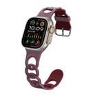 For Apple Watch Ultra 49mm Donut Hollow Silicone Watch Band(Smoke Purple Wine Red) - 1