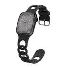 For Apple Watch SE 2022 44mm Donut Hollow Silicone Watch Band(Black) - 1