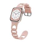 For Apple Watch SE 2022 44mm Donut Hollow Silicone Watch Band(Powder Sand) - 1