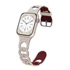 For Apple Watch Series 7 41mm Donut Hollow Silicone Watch Band(Starlight Wine Red) - 1