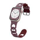 For Apple Watch Series 7 41mm Donut Hollow Silicone Watch Band(Smoke Purple Wine Red) - 1