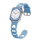 For Apple Watch Series 7 45mm Donut Hollow Silicone Watch Band(Fog Blue) - 1