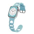 For Apple Watch Series 7 45mm Donut Hollow Silicone Watch Band(Emerald Green) - 1