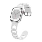 For Apple Watch SE 44mm Donut Hollow Silicone Watch Band(White) - 1