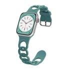 For Apple Watch SE 44mm Donut Hollow Silicone Watch Band(Pine Green) - 1