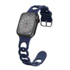 For Apple Watch SE 44mm Donut Hollow Silicone Watch Band(Midnight Blue) - 1