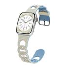 For Apple Watch Series 6 44mm Donut Hollow Silicone Watch Band(White Fog Blue) - 1