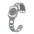 For Apple Watch Series 4 40mm Donut Hollow Silicone Watch Band(Brick Cyan) - 1