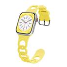 For Apple Watch Series 3 38mm Donut Hollow Silicone Watch Band(Light Yellow) - 1