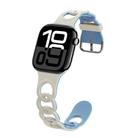 For Apple Watch Series 10 46mm Donut Hollow Silicone Watch Band(White Fog Blue) - 1