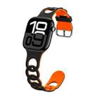 For Apple Watch Series 10 46mm Donut Hollow Silicone Watch Band(Black Orange) - 1