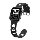 For Apple Watch Series 10 46mm Donut Hollow Silicone Watch Band(Black) - 1