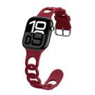 For Apple Watch Series 10 46mm Donut Hollow Silicone Watch Band(Wine Red) - 1