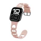 For Apple Watch Series 10 46mm Donut Hollow Silicone Watch Band(Powder Sand) - 1