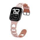 For Apple Watch Series 10 46mm Donut Hollow Silicone Watch Band(Pink Rose Grey) - 1