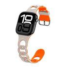 For Apple Watch Series 10 46mm Donut Hollow Silicone Watch Band(Starlight Orange) - 1