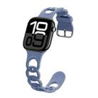 For Apple Watch Series 10 46mm Donut Hollow Silicone Watch Band(Lavender Gray) - 1