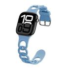 For Apple Watch Series 10 42mm Donut Hollow Silicone Watch Band(Fog Blue) - 1