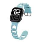For Apple Watch Series 10 42mm Donut Hollow Silicone Watch Band(Emerald Green) - 1