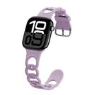 For Apple Watch Series 10 42mm Donut Hollow Silicone Watch Band(Light Purple) - 1