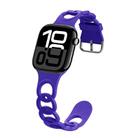 For Apple Watch Series 10 42mm Donut Hollow Silicone Watch Band(Dark Purple) - 1