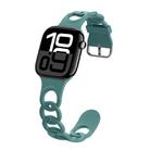 For Apple Watch Series 10 42mm Donut Hollow Silicone Watch Band(Pine Green) - 1