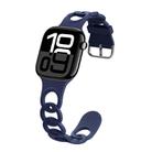 For Apple Watch Series 10 42mm Donut Hollow Silicone Watch Band(Midnight Blue) - 1