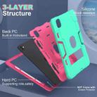 For iPad Pro 11 2024 Contrast Color Silicone Acrylic PC Tablet Case with Holder(Mint Green Rose Red) - 2