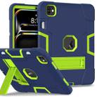 For iPad Pro 11 2024 Contrast Color Silicone Acrylic PC Tablet Case with Holder(Navy Blue Yellow Green) - 1