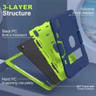 For iPad Pro 11 2024 Contrast Color Silicone Acrylic PC Tablet Case with Holder(Navy Blue Yellow Green) - 2