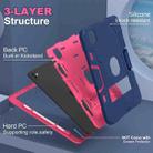 For iPad Pro 11 2024 Contrast Color Silicone Acrylic PC Tablet Case with Holder(Navy Blue Rose Red) - 2