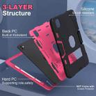 For iPad Pro 11 2024 Contrast Color Silicone Acrylic PC Tablet Case with Holder(Black Rose Red) - 2