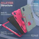 For iPad Pro 11 2024 Contrast Color Silicone Acrylic PC Tablet Case with Holder(Grey Rose Red) - 2