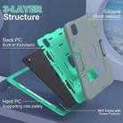 For iPad Pro 11 2024 Contrast Color Silicone Acrylic PC Tablet Case with Holder(Grey Mint Green) - 2