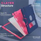 For iPad Air 13 2024 Contrast Color Silicone Acrylic PC Tablet Case with Holder(Navy Blue Rose Red) - 2