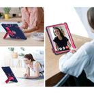 For iPad Air 13 2024 Contrast Color Silicone Acrylic PC Tablet Case with Holder(Navy Blue Rose Red) - 3