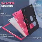 For iPad Air 13 2024 Contrast Color Silicone Acrylic PC Tablet Case with Holder(Black Rose Red) - 2