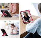 For iPad Air 13 2024 Contrast Color Silicone Acrylic PC Tablet Case with Holder(Black Rose Red) - 3