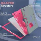 For iPad Air 13 2024 Contrast Color Silicone Acrylic PC Tablet Case with Holder(Grey Rose Red) - 2