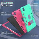 For iPad Pro 13 2024 Contrast Color Silicone Acrylic PC Tablet Case with Holder(Mint Green Rose Red) - 2