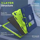 For iPad Pro 13 2024 Contrast Color Silicone Acrylic PC Tablet Case with Holder(Navy Blue Yellow Green) - 2