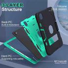 For iPad Pro 13 2024 Contrast Color Silicone Acrylic PC Tablet Case with Holder(Black Mint Green) - 2