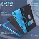 For iPad Pro 13 2024 Contrast Color Silicone Acrylic PC Tablet Case with Holder(Black Blue) - 2