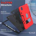 For iPad Pro 13 2024 Contrast Color Silicone Acrylic PC Tablet Case with Holder(Red Black) - 2