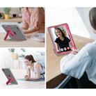 For iPad Pro 13 2024 Contrast Color Silicone Acrylic PC Tablet Case with Holder(Grey Rose Red) - 3